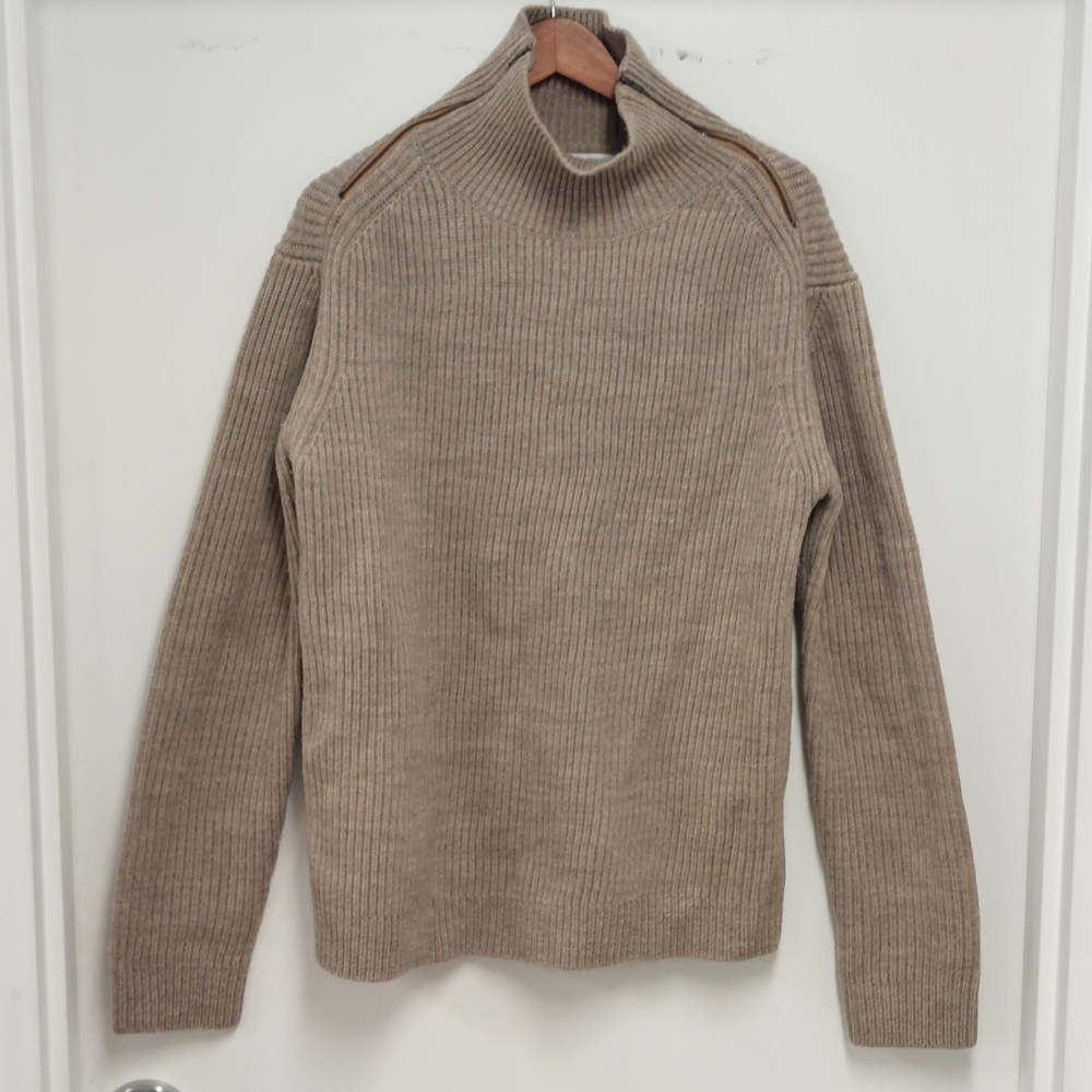 Tiger of Sweden Men's Taupe Turtleneck Merino Wool Sweater - Size Large